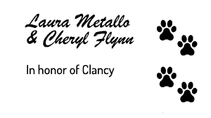 sponsored by Laura Metallo and Cheryl Flynn in honor of Clancy